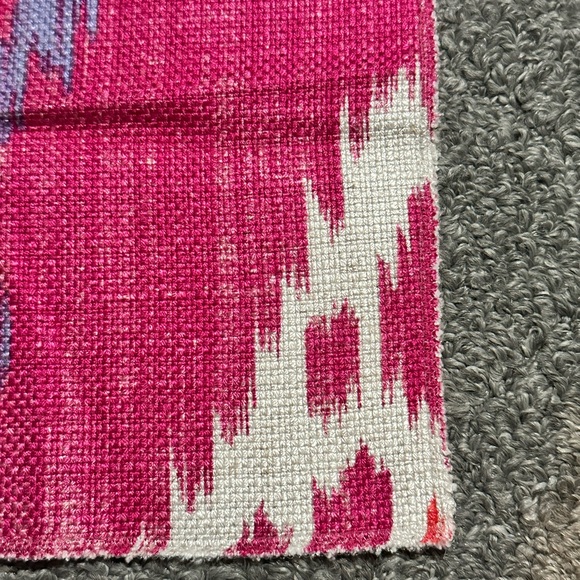 Gaston y Daniela Fabric Sample Remnant Ikat 11” Rojo Pink Purple Crafts - Picture 8 of 14